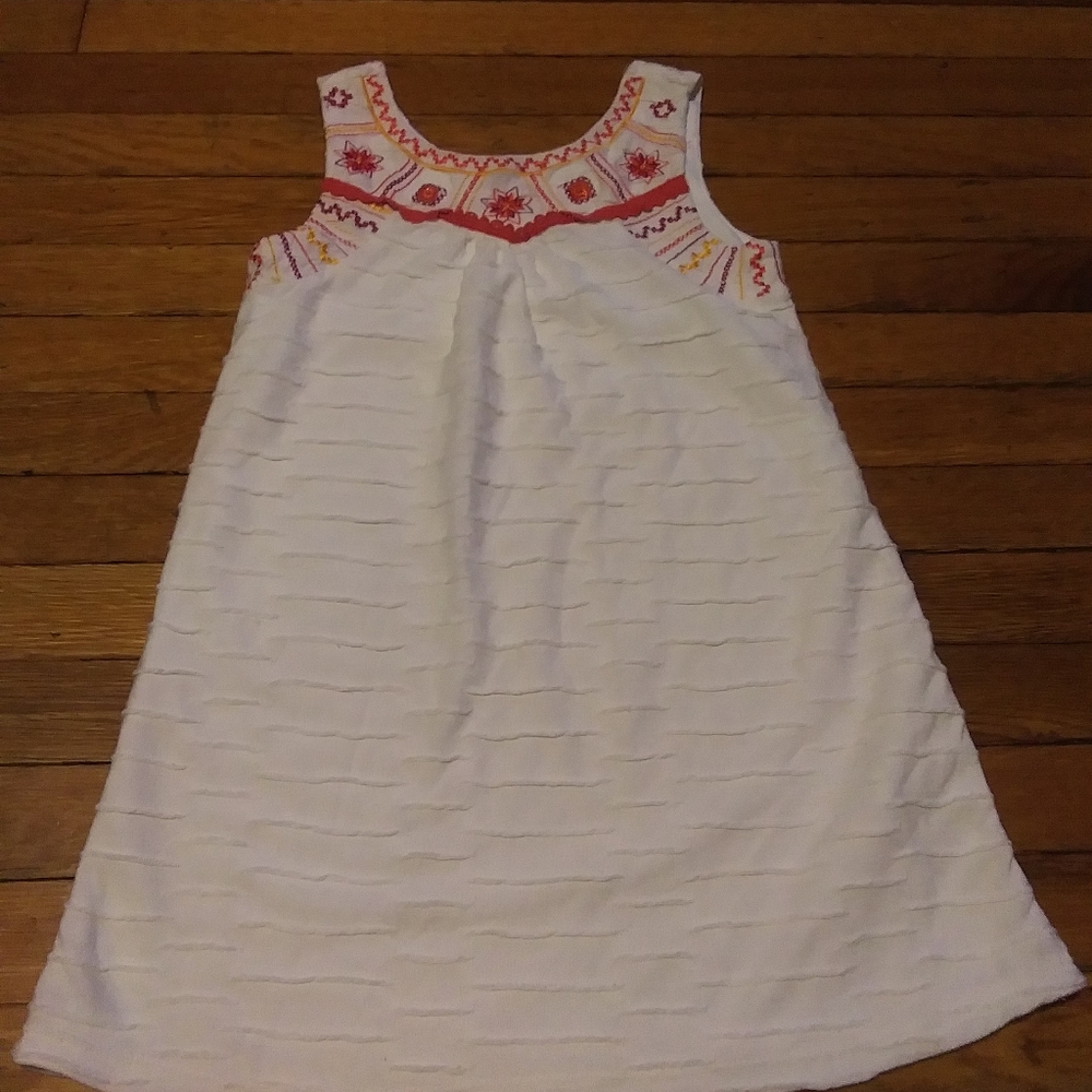 Girls White Summer Dress Size 6t